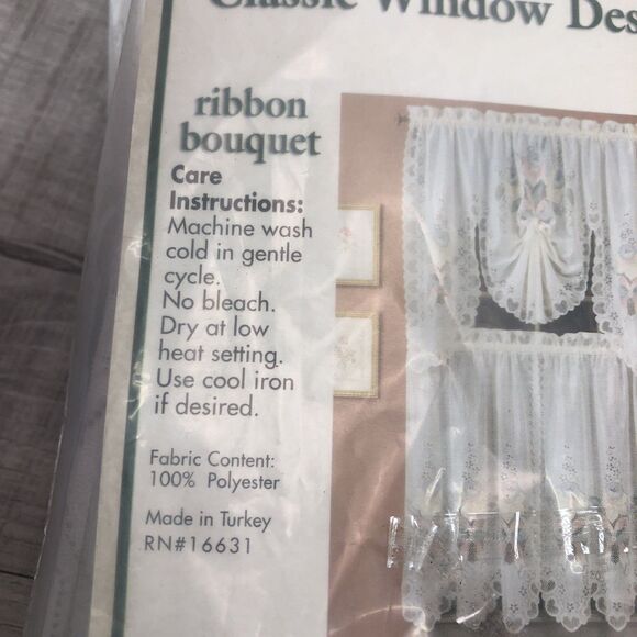 National Curtain Ribbon Bouquet Classic 2 Tier Window Design - Picture 5 of 7